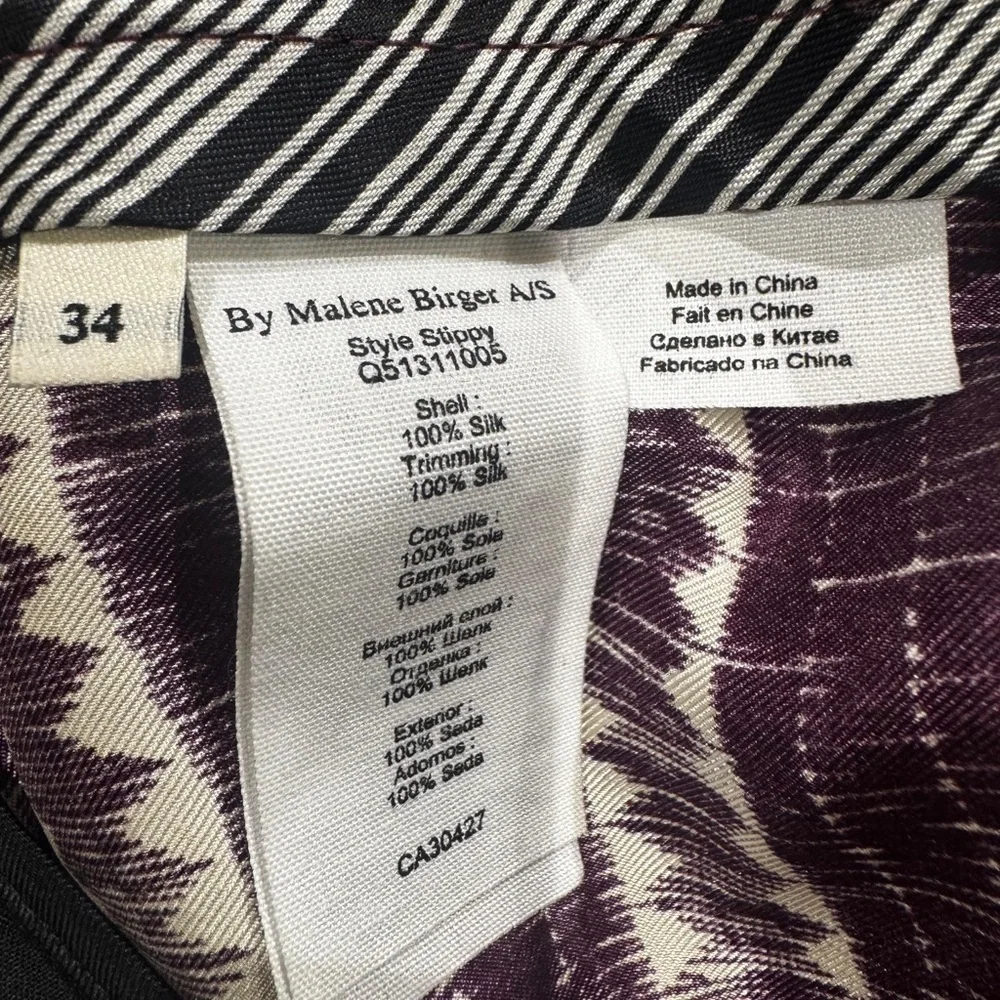 By Malene Birger 100% Silk Purple Patterned Pants NWT | Size EU 34 - Picture 5 of 8